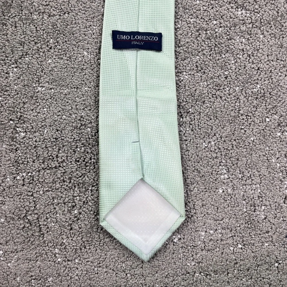 Umo Lorenzo Mens Tie Mint Green Textured Woven Wedding Formal Necktie